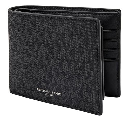 michael kors men's odin leather billfold black|Michael Kors Black Folding Wallets for Men for sale .